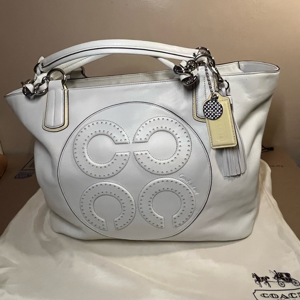 Coach Colette Leather Op Art Logo Tote Style 16485